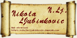 Nikola LJubinković vizit kartica